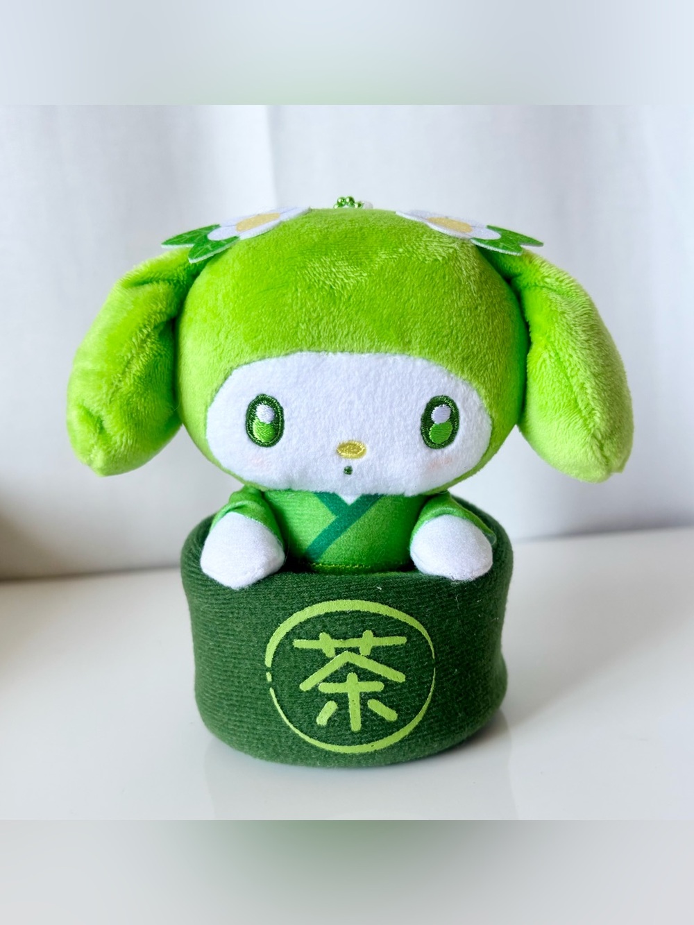 My Melody Green Matcha Bowl Plush Bag Charm Japan Exclusive Limited Editon NWT
